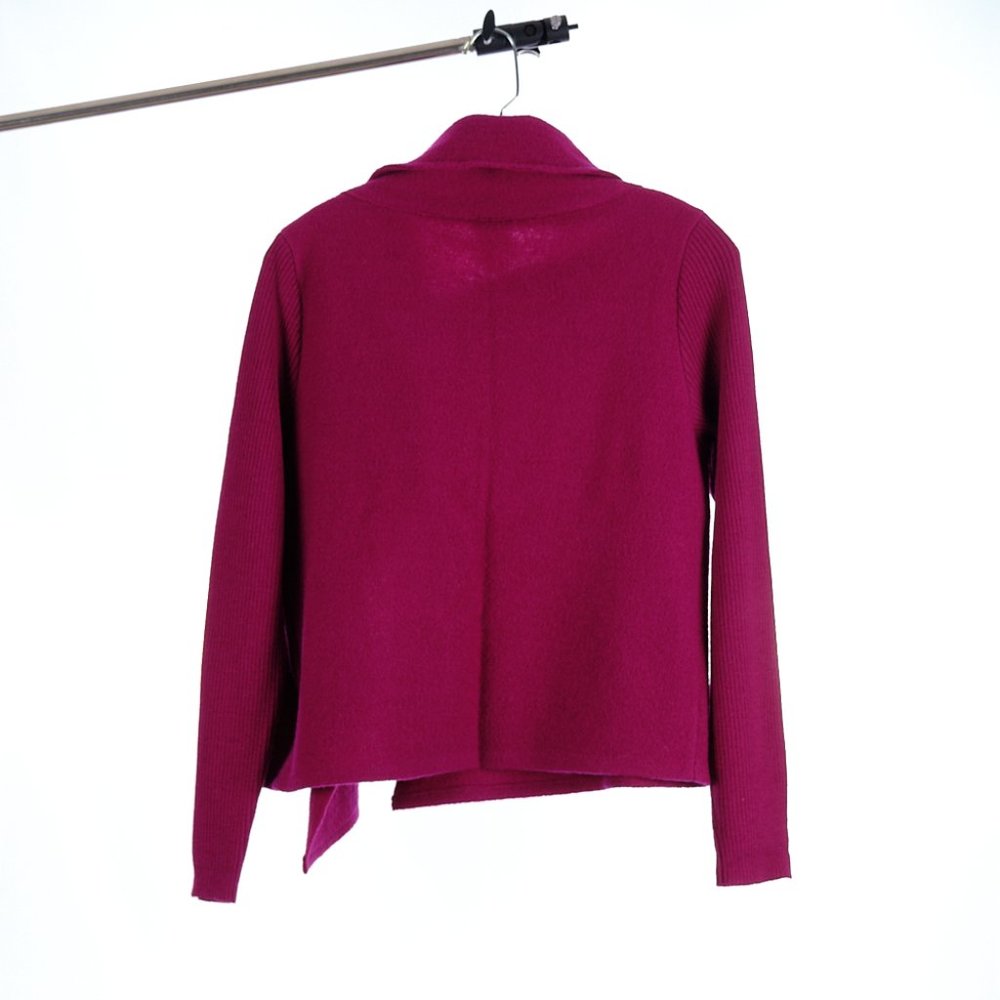 Chico’s Raspberry Wool Cardigan Wrap Sweater Size 0 - Picture 7 of 8